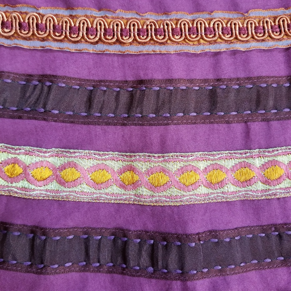 5/$25 The Limited Boho A-Line Skirt 0 Purple Multi - Picture 4 of 6